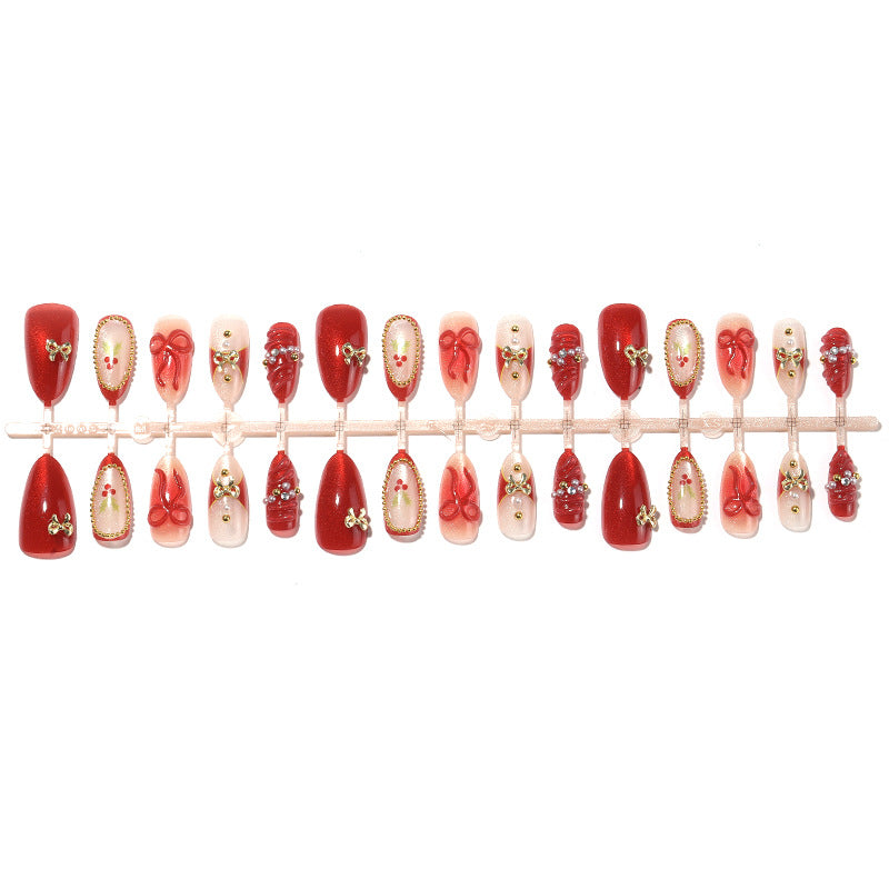 Decorative Press-On Nail Set with Holiday Designs Stornfield
