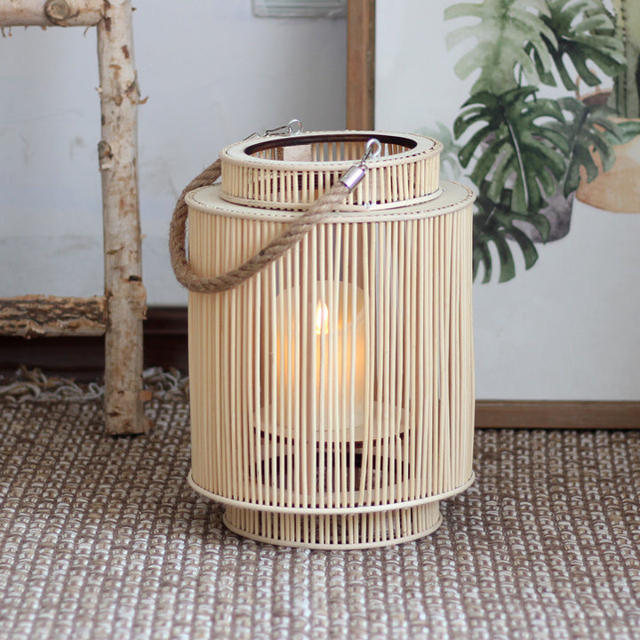 Decorative lantern made of woven material Stornfield