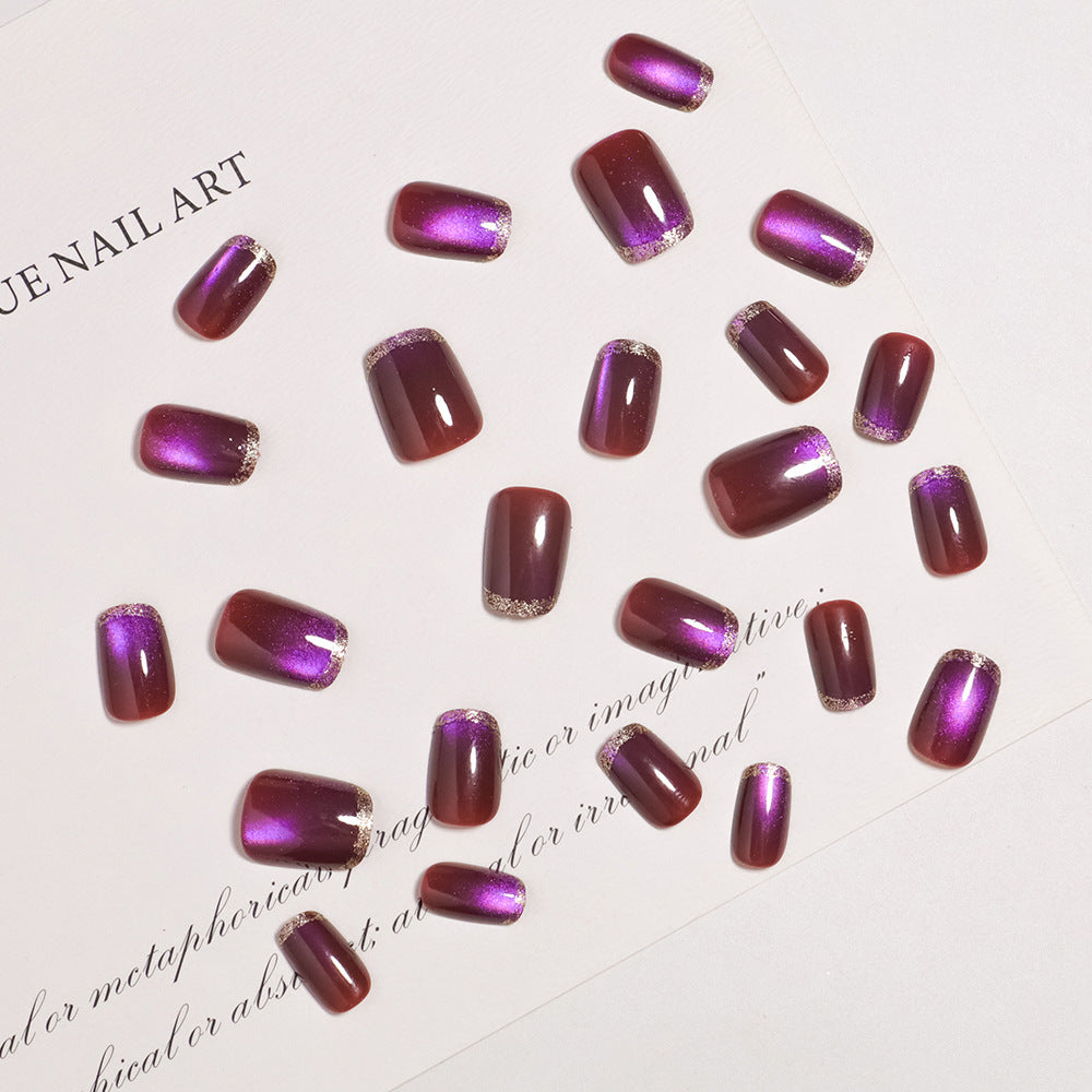 Artistic Press-On Nail Set with Glossy Ombre Finish Stornfield