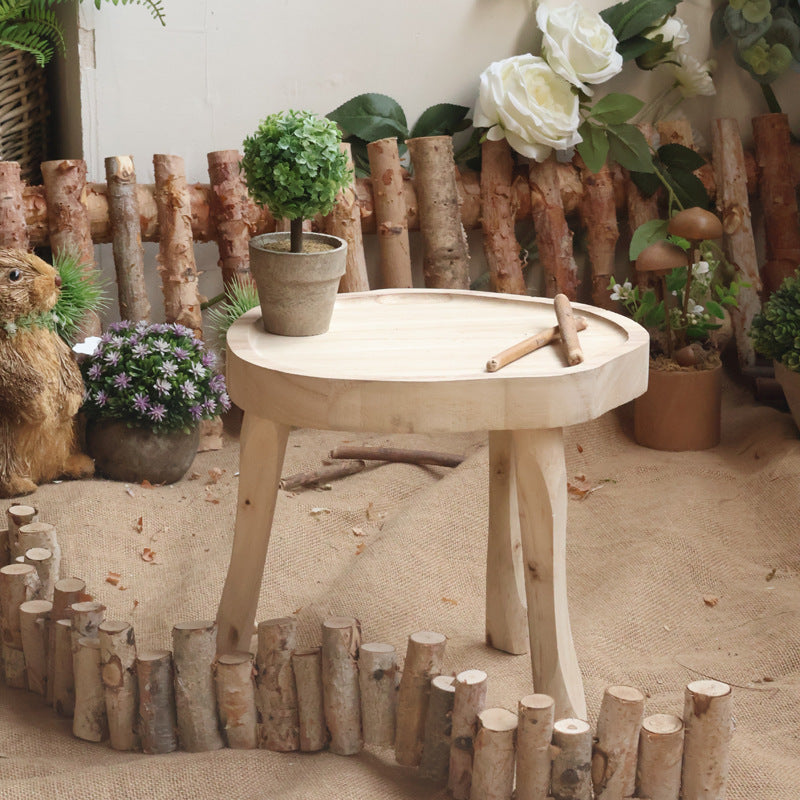 Modern wooden footstool Stornfield