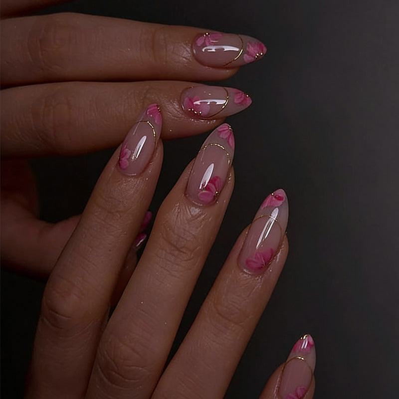 Artificial nails with floral decorations Stornfield