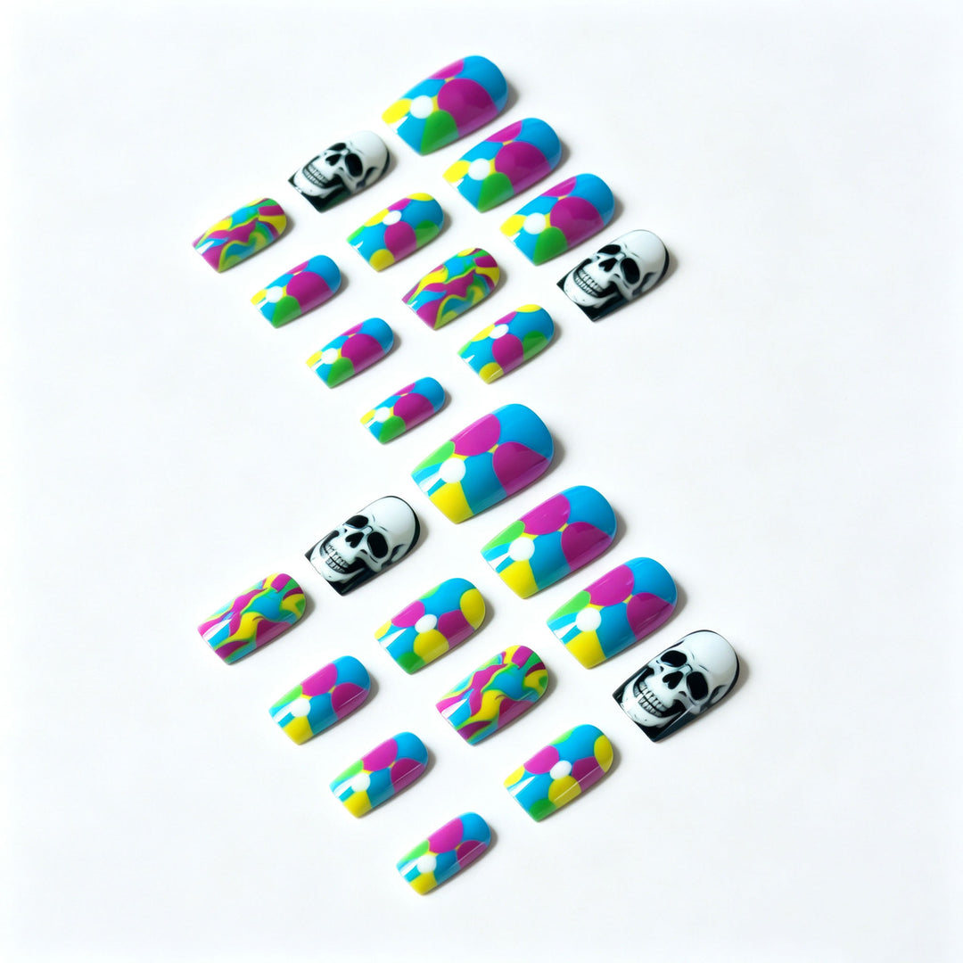 Skull-Themed Artistic Nail Art Set