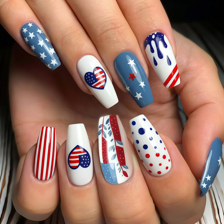 Creative and patriotic art nails Stornfield