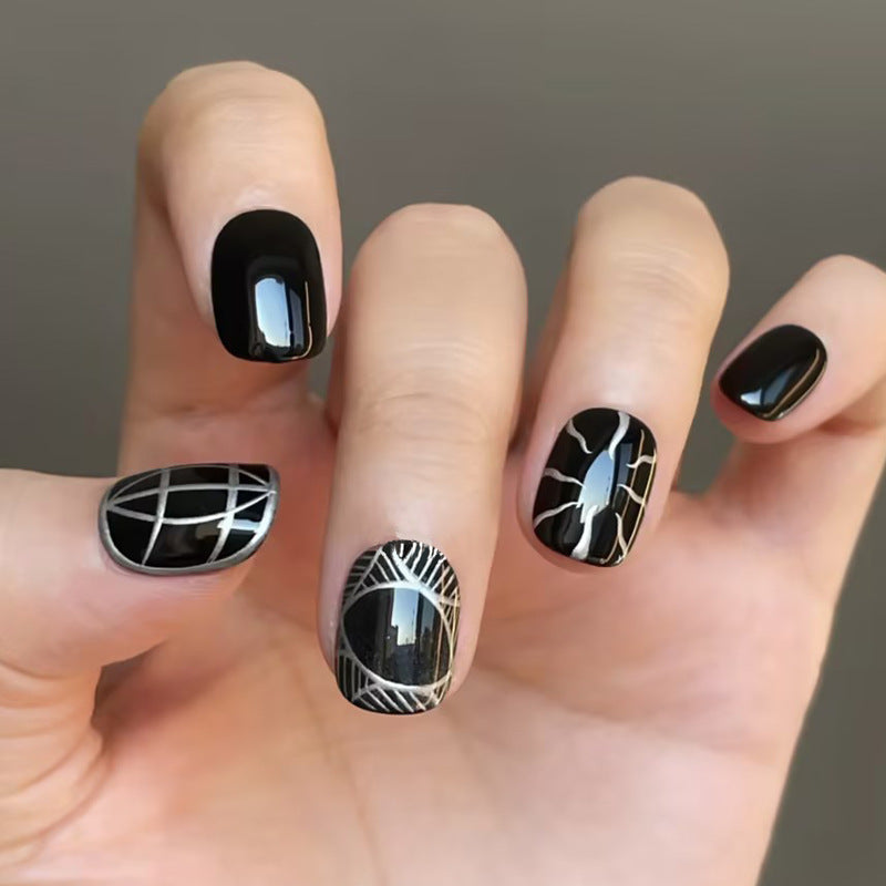 Artificial nail set with geometric design Stornfield