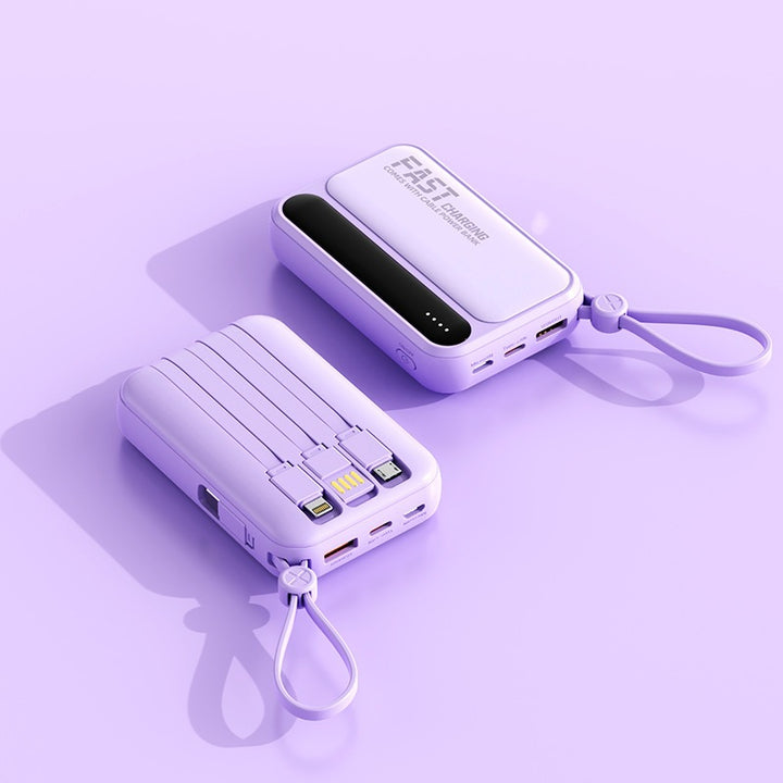 Portable power bank with integrated fast charging ports and multifunctional cable Stornfield