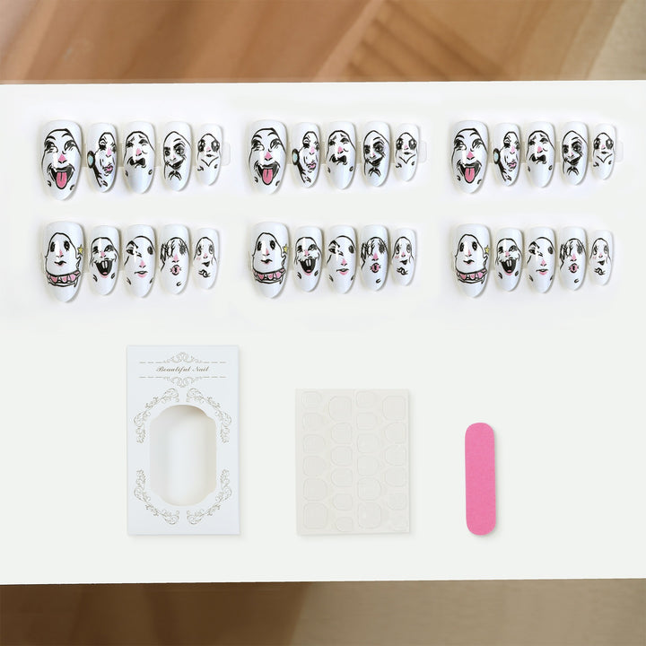 Creative Nail Art Set with Face Designs Stornfield
