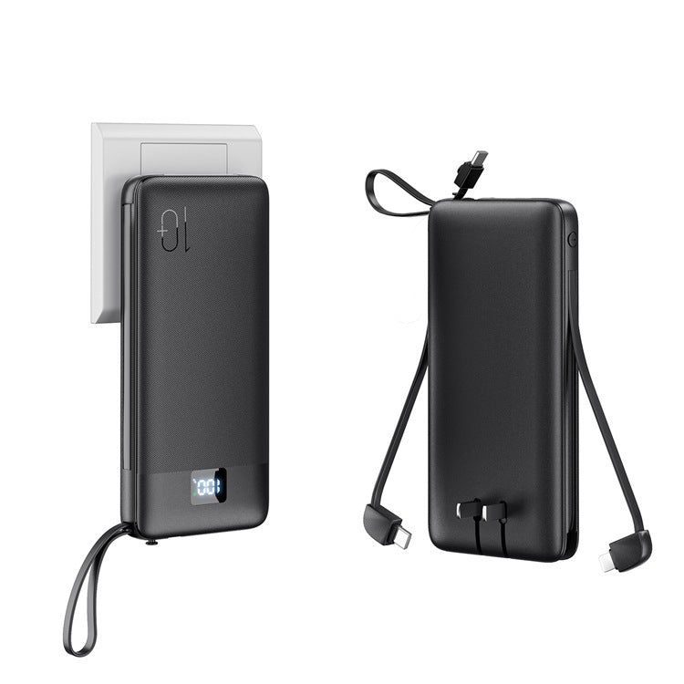Slim High-capacity portable power bank with integrated charging cables and digital LED display Stornfield