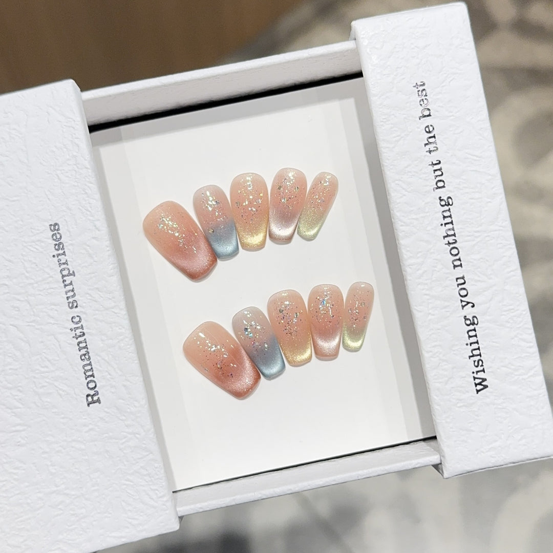 Elegant artificial nail tips with ombre effect Stornfield