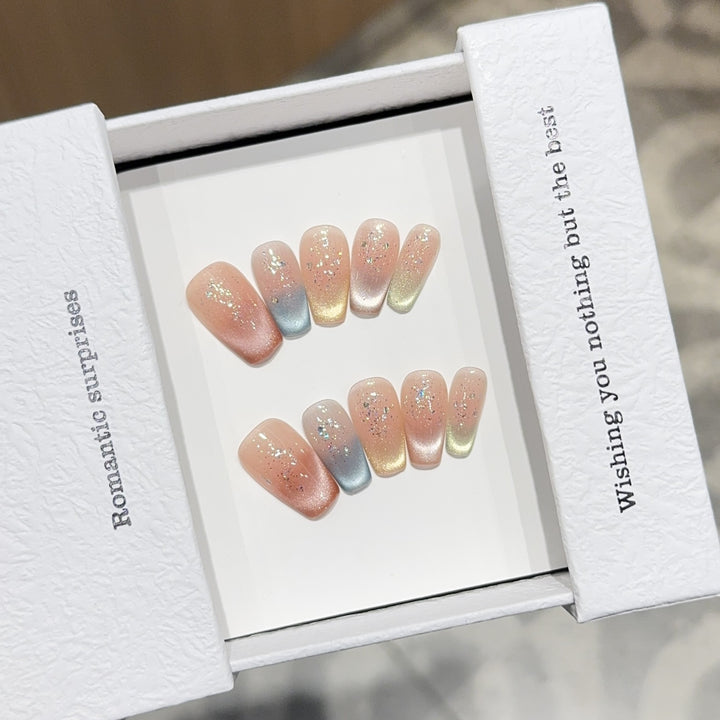 Elegant artificial nail tips with ombre effect Stornfield