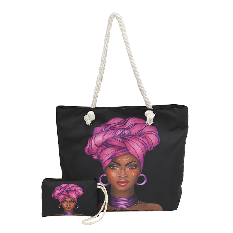WoStylish Graphic Print Beach Tote Bag Stornfield