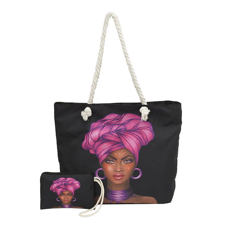 WoStylish Graphic Print Beach Tote Bag Stornfield