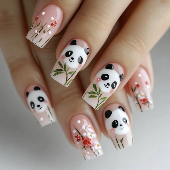 Playful Panda-Themed 3D Nail Art Set Stornfield