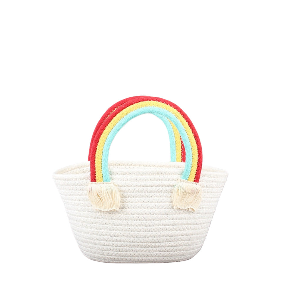 Stylish beach bag with colorful rainbow accent Stornfield
