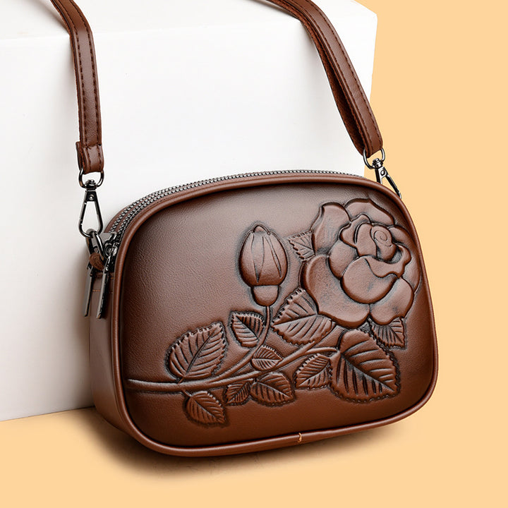 Floral Embossed Crossbody Bag