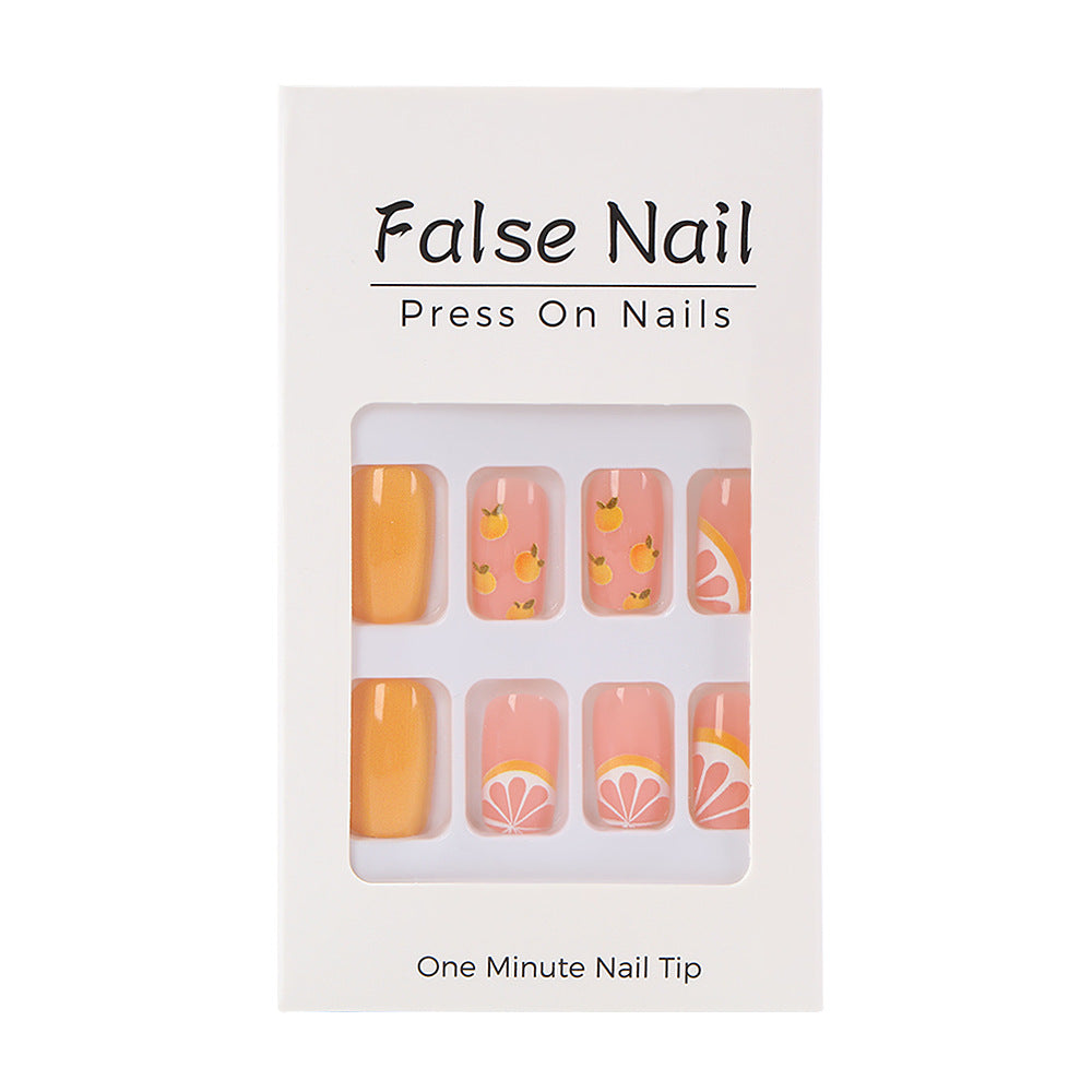 Artificial Nail Set with Fruity Lemon Design Stornfield