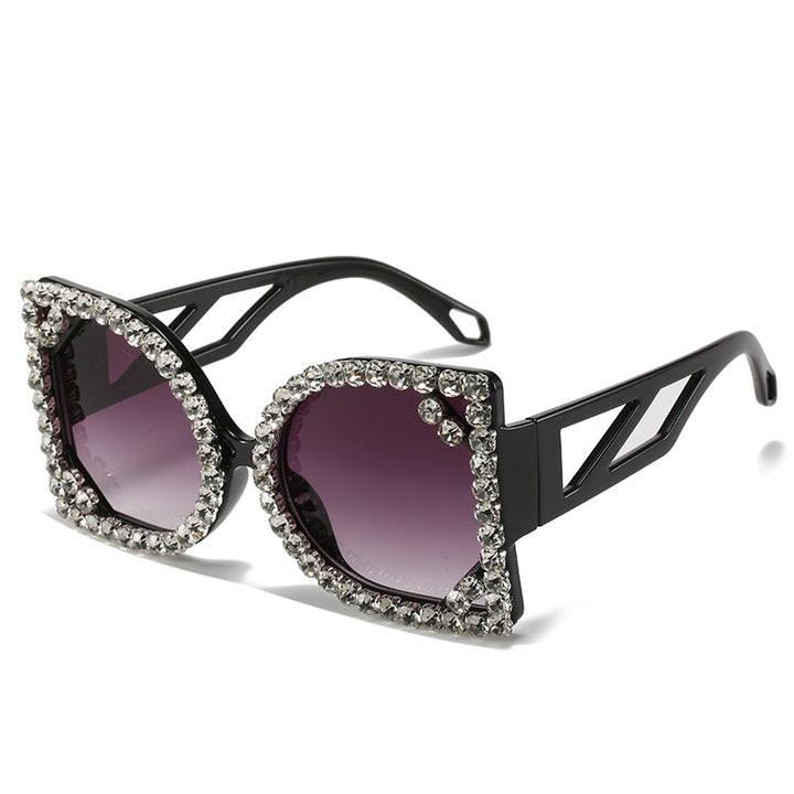 Statement Rhinestone-Embellished Hexagonal Sunglasses Stornfield