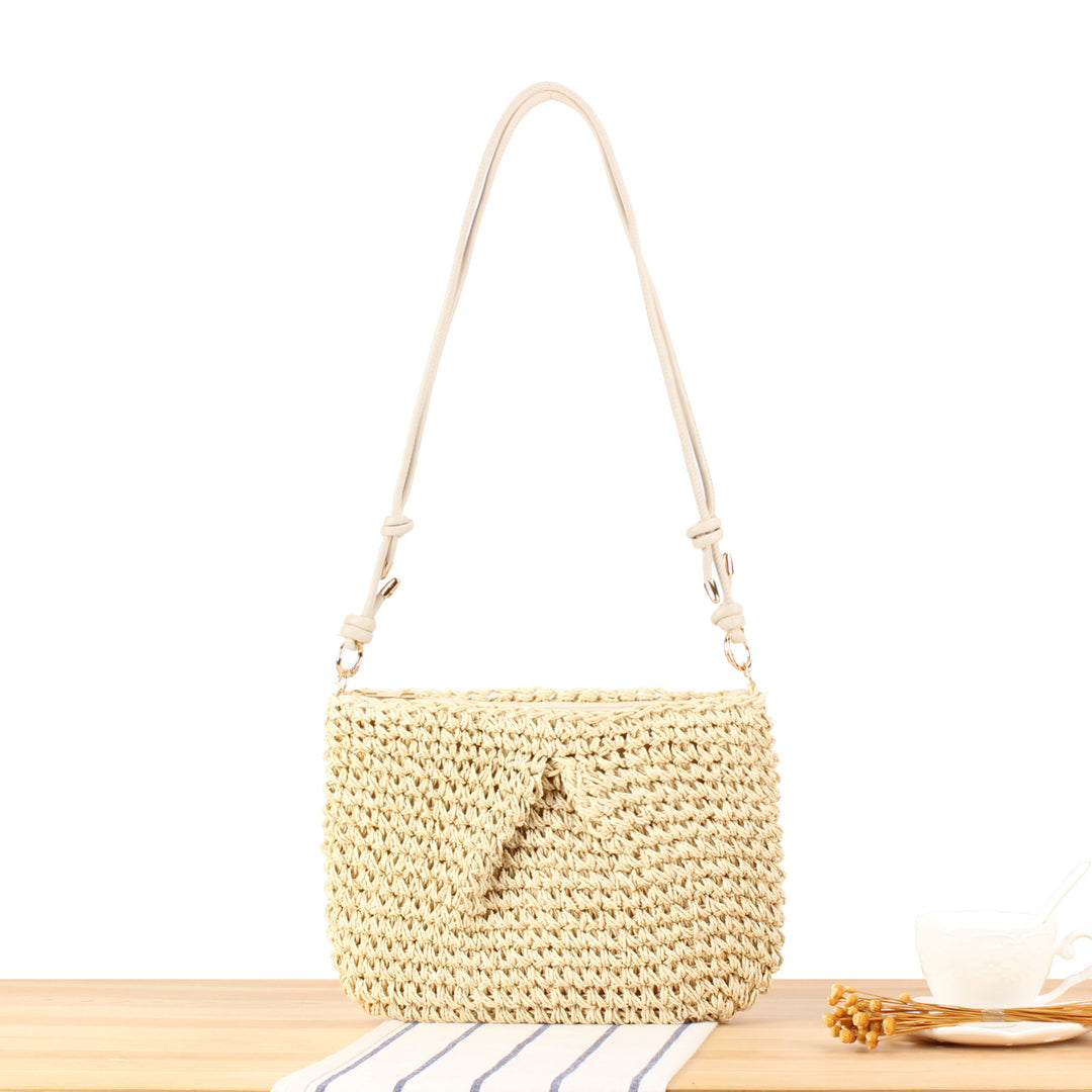 Braided Natural Material Handbag with Elegant Button Closure Stornfield