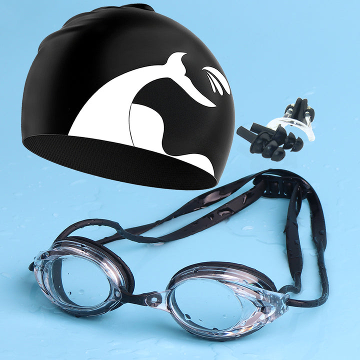 Swimming goggles with adjustable head strap and comfort nose piece Stornfield