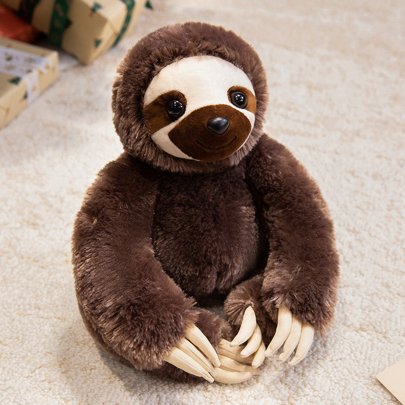 Plush Sitting Sloth Cuddle Companion with Weighted Huggable Body and Realistic Claw Details Stornfield