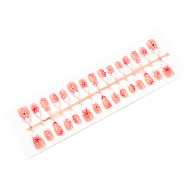 Floral Embellished Press-On Nail Art Set