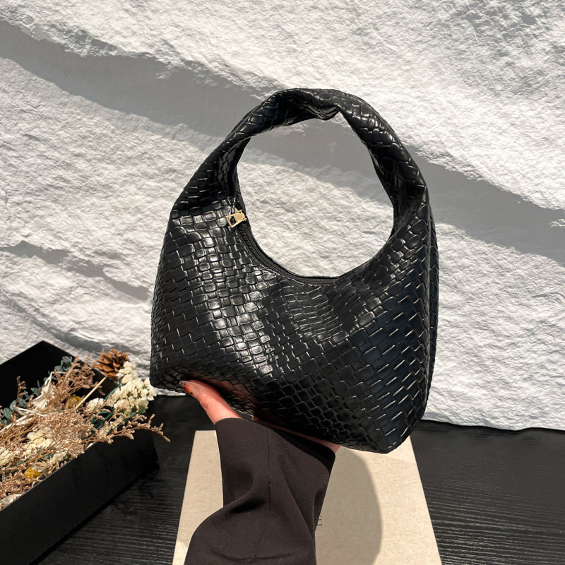 Textured Faux Leather Hobo Bag Stornfield