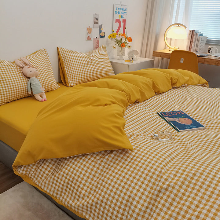 Stylish Checkerboard Pattern Bedding Set