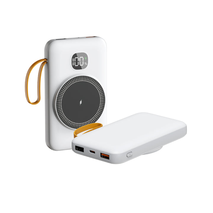 Portable power bank with integrated inductive fast charging function and LED charging status indicator Stornfield