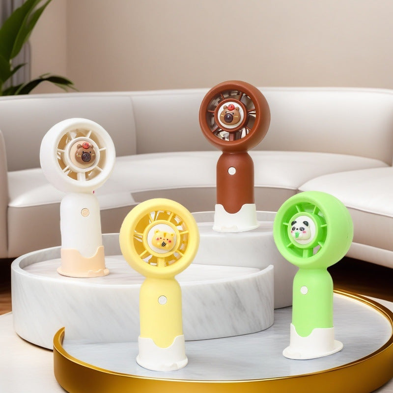 Women's Portable Handheld Fan with Cute Bear Design Stornfield