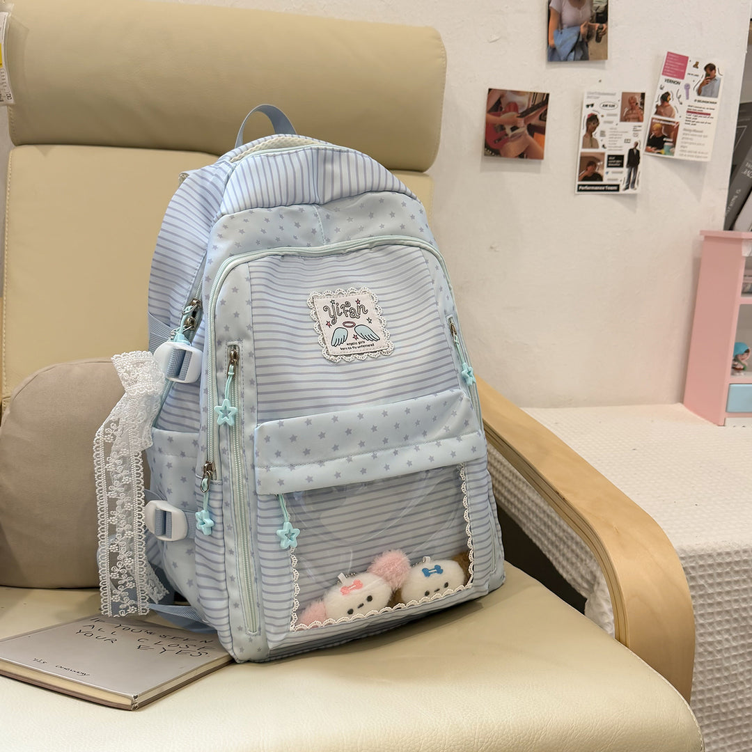 Trendy Striped School Backpack Stornfield