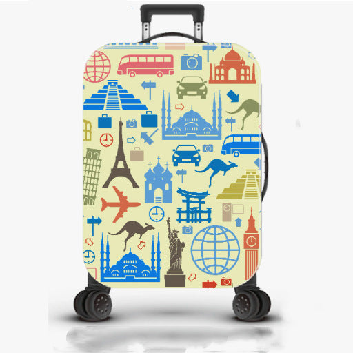 Unisex nan robust Hartschalen Trolley with nostalgic railway collage print, fully rotating smooth-running wheels and retractable telescopic handle Stornfield