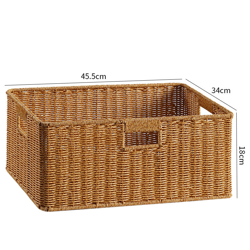 Handwoven Storage Basket with Cutout Handles Stornfield