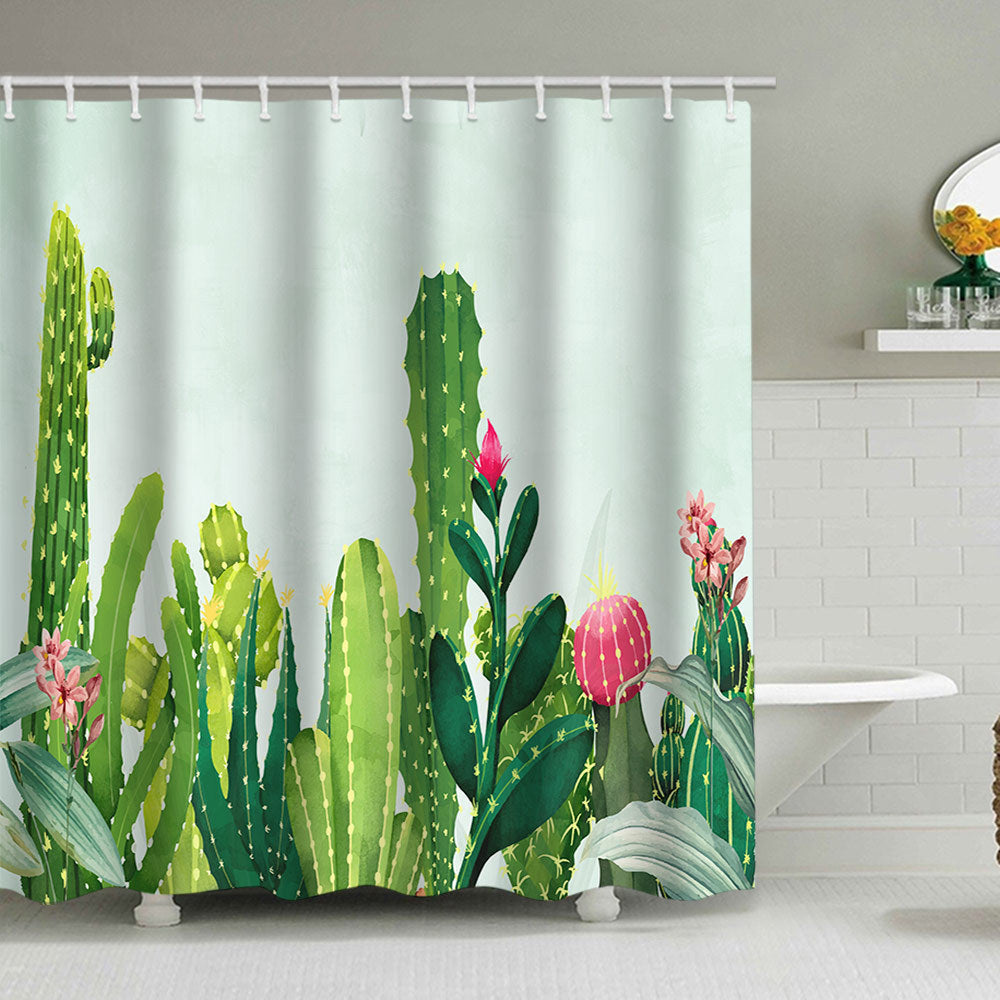 Cactus Garden-Themed Shower Curtain Stornfield