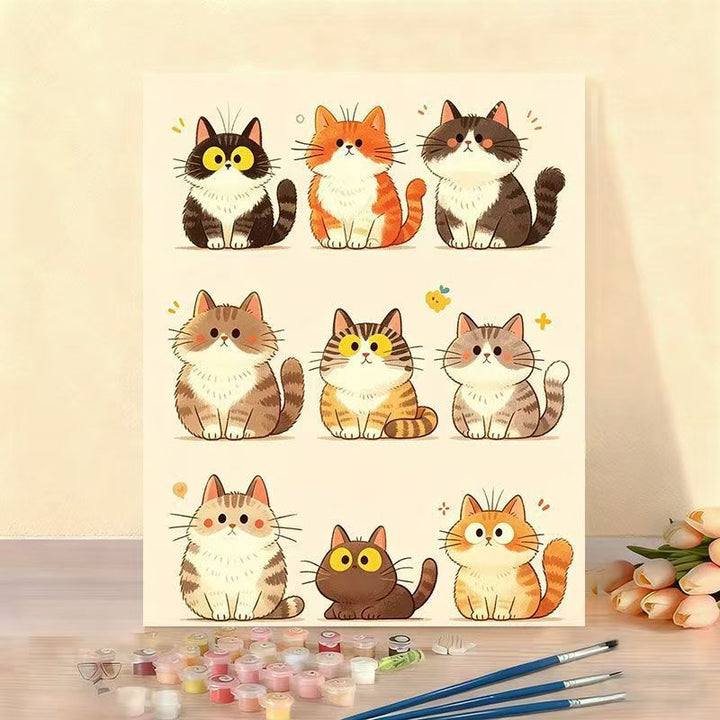 Cat-Themed Paint by Numbers Canvas Art Kit Stornfield