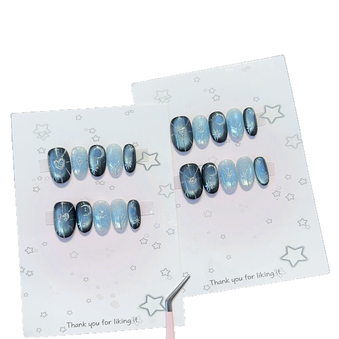 Glamorous artificial nail tips with star and glitter effects Stornfield