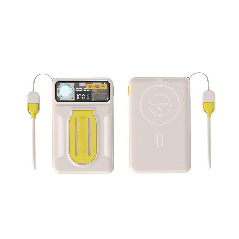 Portable power bank with integrated wireless charging station and precise LCD display Stornfield