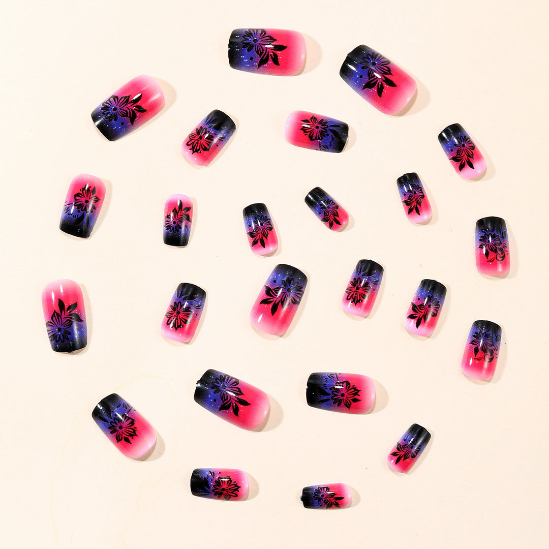 Floral Ombre Acrylic Nail Art Extensions Stornfield