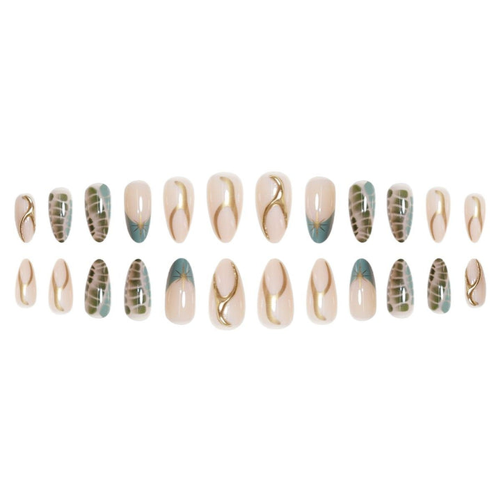Artistic Almond-Shaped Press-On Nail Extensions Stornfield