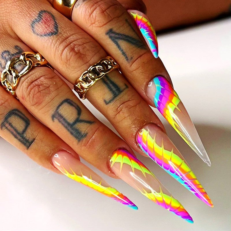 Creative artificial nails with modern wave pattern Stornfield