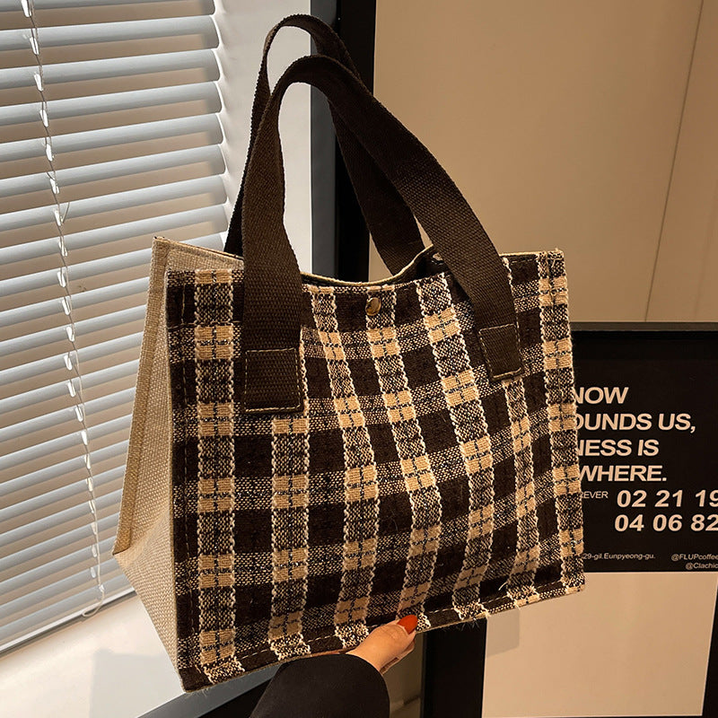 Checked Tote Bag