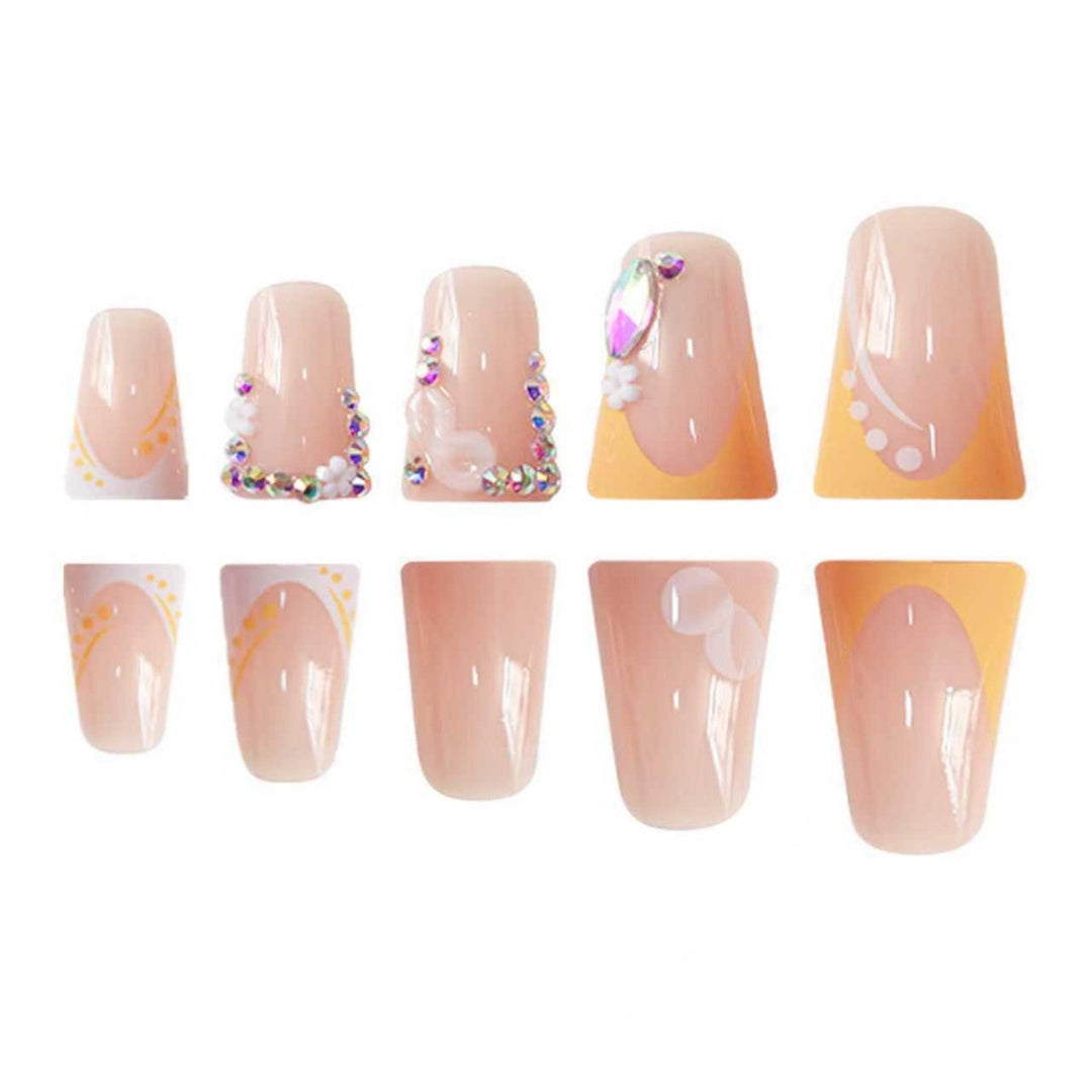 Decorative Floral Rhinestone Nail Extensions Stornfield