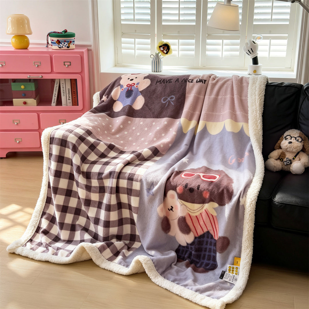 Cozy Cartoon Animal Blanket
