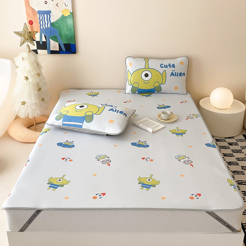 Kids Mattress Protector Topper with Non-Slip Bottom and Cute Bear Print