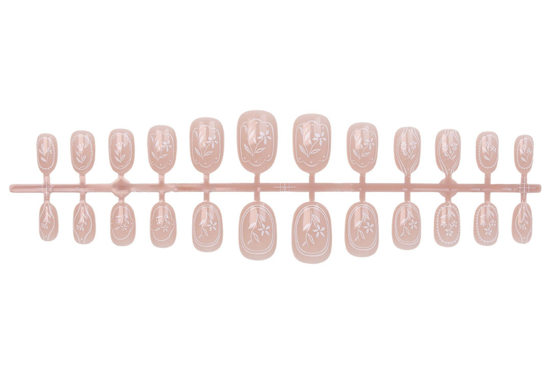Nail art set with filigree flower motifs Stornfield