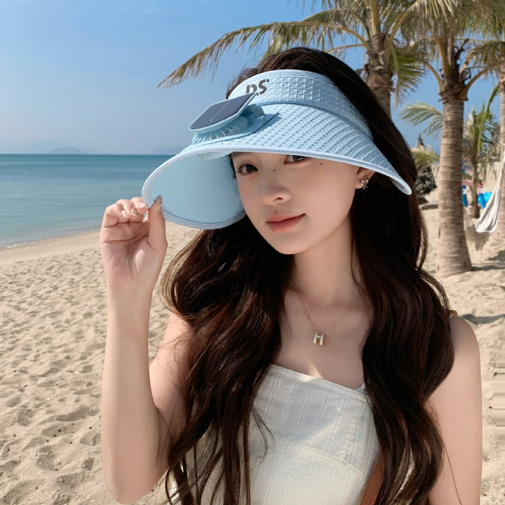 adjustable sun visor with integrated mini fan and UV protection Stornfield