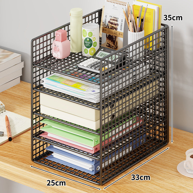 Mesh Two-Tier Desktop Document and Stationery Organizer