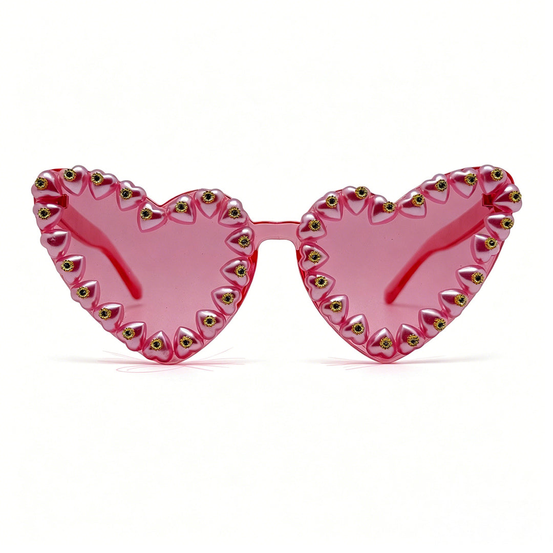 Women Heart-Shaped Sunglasses with Extravagant Jewelry Details Stornfield