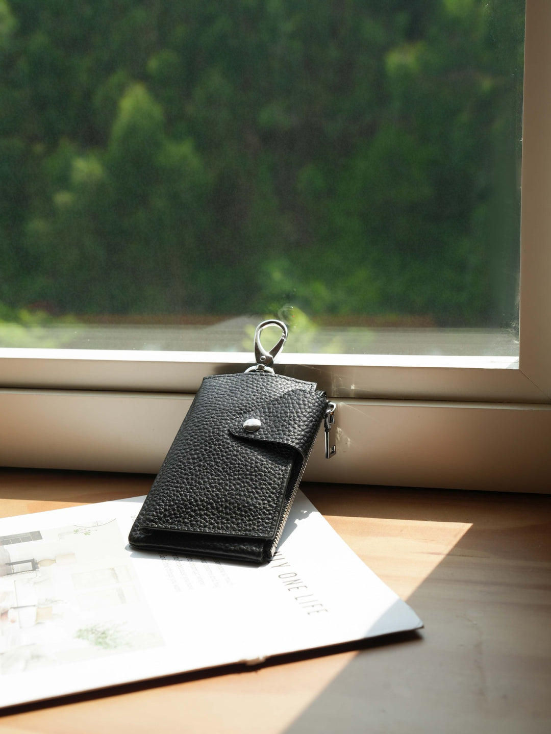 Premium Zippered Leather Card Holder