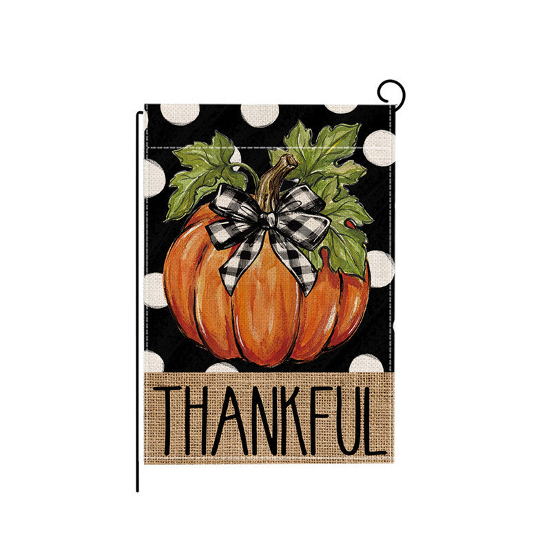 Autumn Harvest Decorative Garden Flag with Squirrel Welcome Design