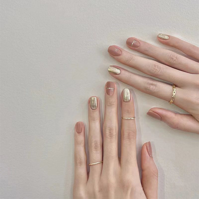 Elegant Metallic Nail Art