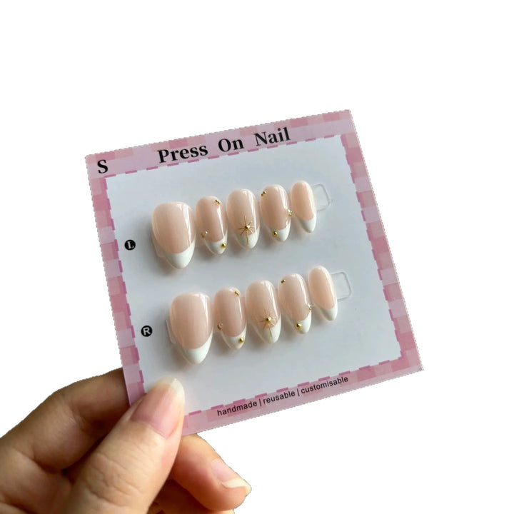 Decorative Press-On Nail Set with Unique Design Features
